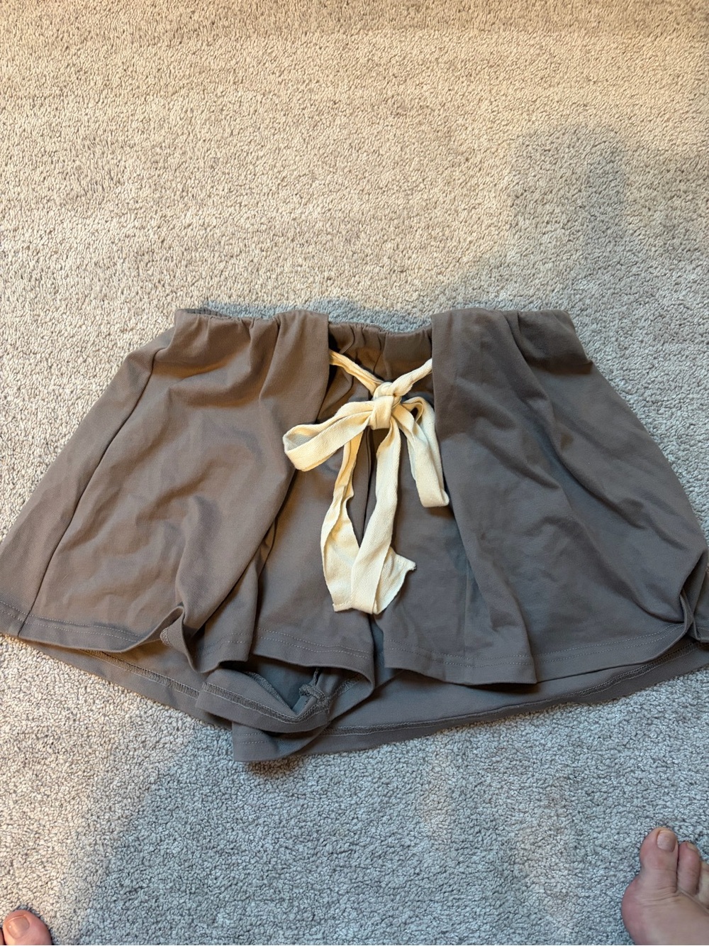 bohme Brown High-Waist Skort with Cream Tie